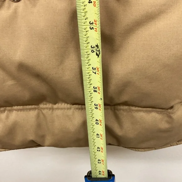 1st Down Y2K Down Trench Puffer Coat Tan Long Middie Length Belted and OOAK EUC! - Picture 16 of 17